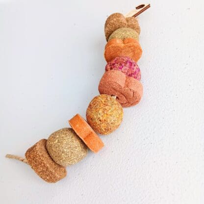 Timothy Hay Floral Grass Ball & Fruit Mix Hanging Treat For Rabbit , Chinchilla, Hamster, Guinea Pig and Small Animal