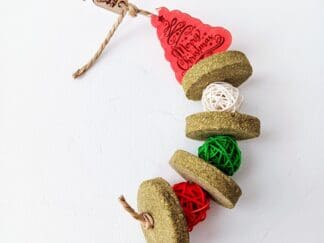 Hanging Christmas Timothy Hay and Rattan Rabbit Treats