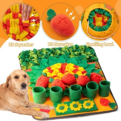 Pulling Radishes Dog, Cat and Rabbit Training Smell Mat – Slow Feeder Blanket for Foraging - Image 5